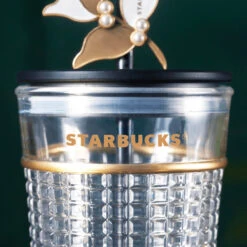Starbucks China - Coffee Treasure 2023 - 10. Black Square Embossed Glass Cold Cup 600ml -Disney 0C86F682 F58B 4F2A B152 A95A313365FF