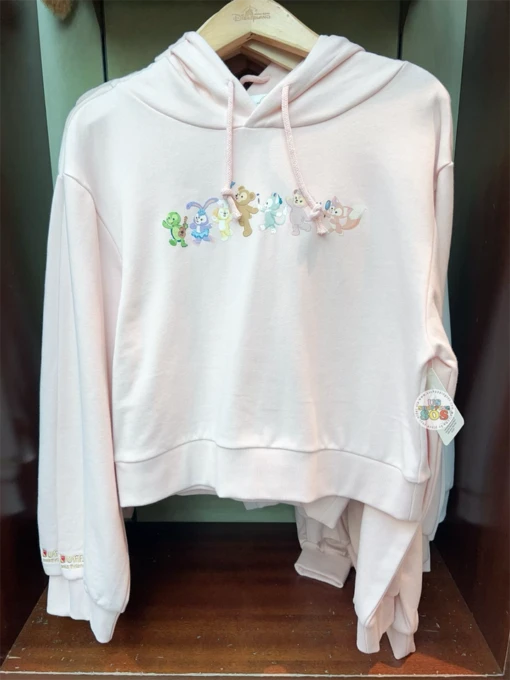 HKDL - Duffy And Friends Pink Cropped Hoodie For Adults