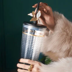 Starbucks China - Coffee Treasure 2023 - 10. Black Square Embossed Glass Cold Cup 600ml -Disney 1EEC43CA AA49 4AA5 AE48 8E1207FD7989