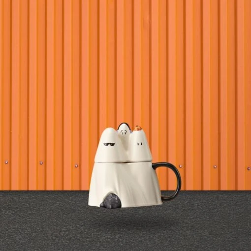 Starbucks Hong Kong - 2023 Halloween - 12oz Little Ghost And Kitten Coffee Cup