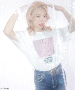 Japan Exclusive - Sleeping Beauty Princess Aurora "Sleeping Fully Alert Beauty" Clipping Art T Shirt For Adults -Disney 75126669b 26 d 500