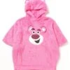 Japan Exclusive - Lotso Face Embroidery Boa Fleece Poncho Hoodie For Adults -Disney 77672064 15 d 500