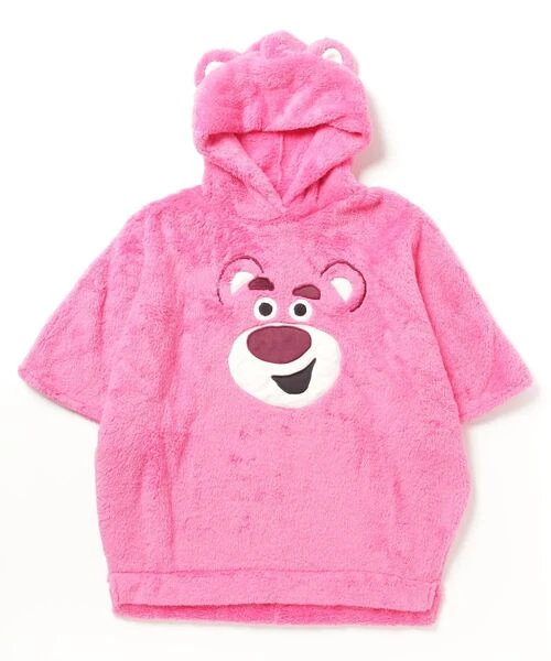 Japan Exclusive - Lotso Face Embroidery Boa Fleece Poncho Hoodie For Adults 2 Japan Exclusive - Lotso Face Embroidery Boa Fleece Poncho Hoodie For Adults
