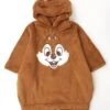 Japan Exclusive -Chip Face Embroidery Boa Fleece Poncho Hoodie For Adults 2 Japan Exclusive -Chip Face Embroidery Boa Fleece Poncho Hoodie For Adults -Disney 77672064 17 d 500
