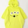Japan Exclusive - Alien Face Embroidery Boa Fleece Poncho Hoodie For Adults