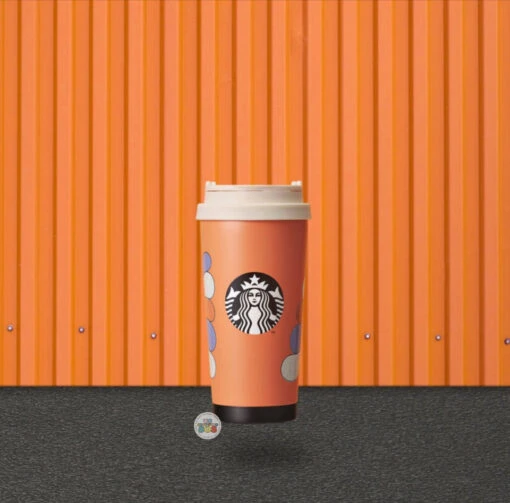Starbucks Hong Kong - 2023 Halloween - 16oz Orange Corrugated Stainless Steel Tumbler