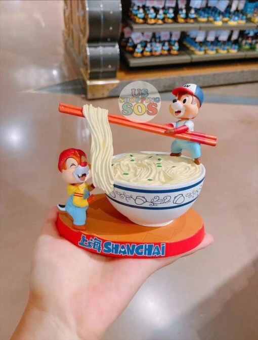 SHDL - Mickey & Friends Travel Shanghai Disneyland Collection - Decoration Figure X Chip & Dale With Noodles