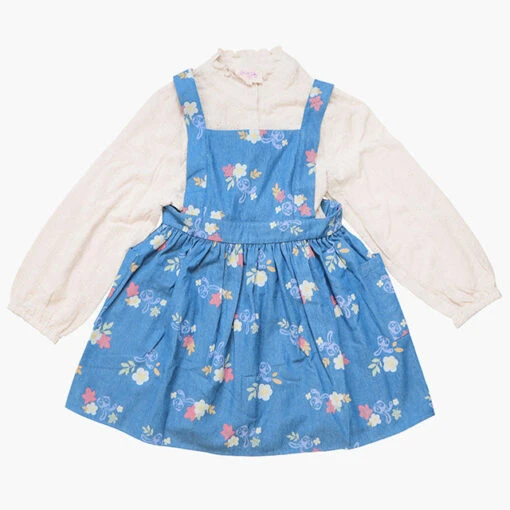HKDL - Duffy & Friends "Wishing Kites In The Sky" Collection X StellaLou Chambray Dress With Shirt Set For Kids