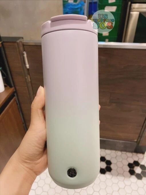 Starbucks Hong Kong - 16oz Pastel Purple & Green Stainless Steel Tumbler