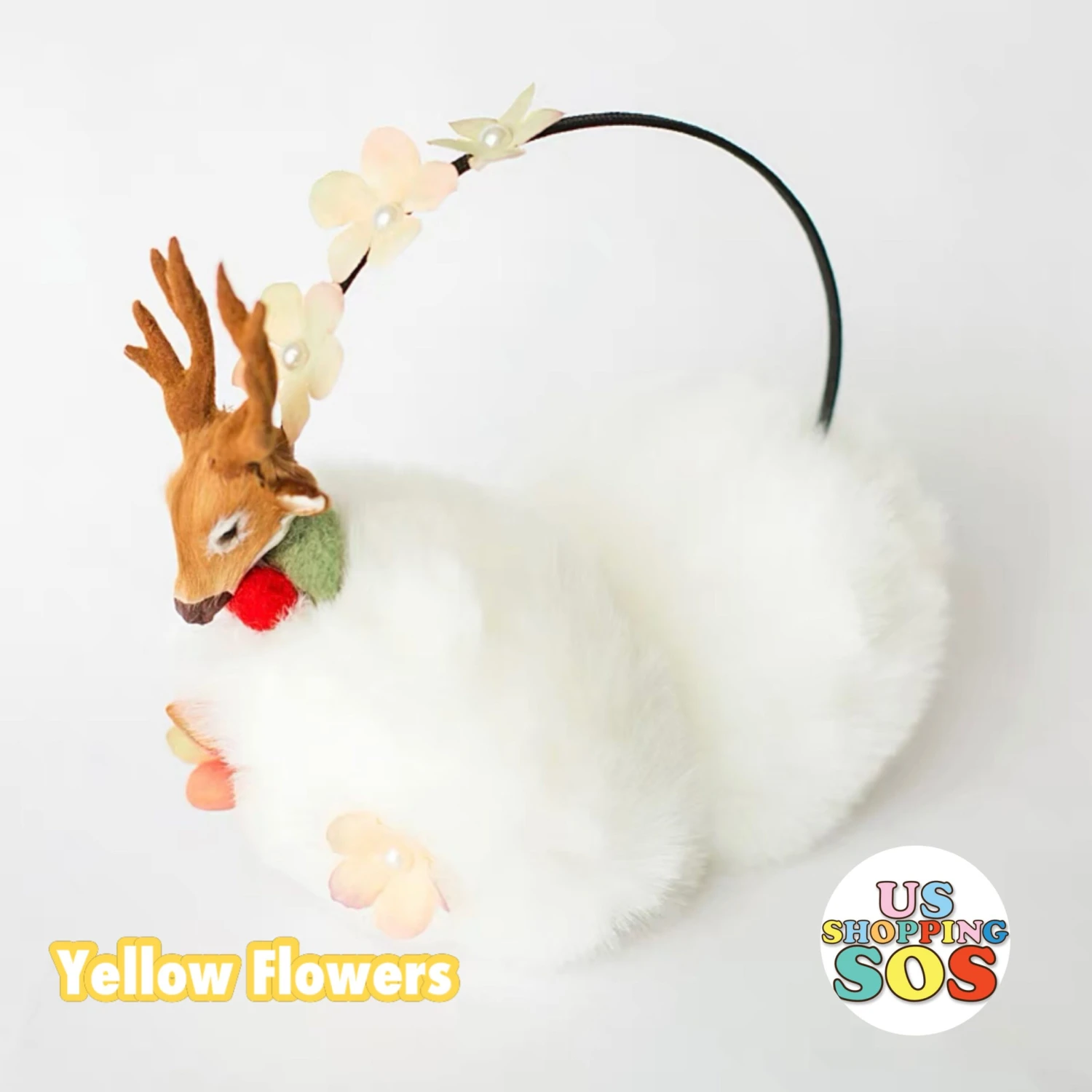 Christmas Delight - Deer Flowers Earmuffs 6 Christmas Delight - Deer Flowers Earmuffs - Image 4